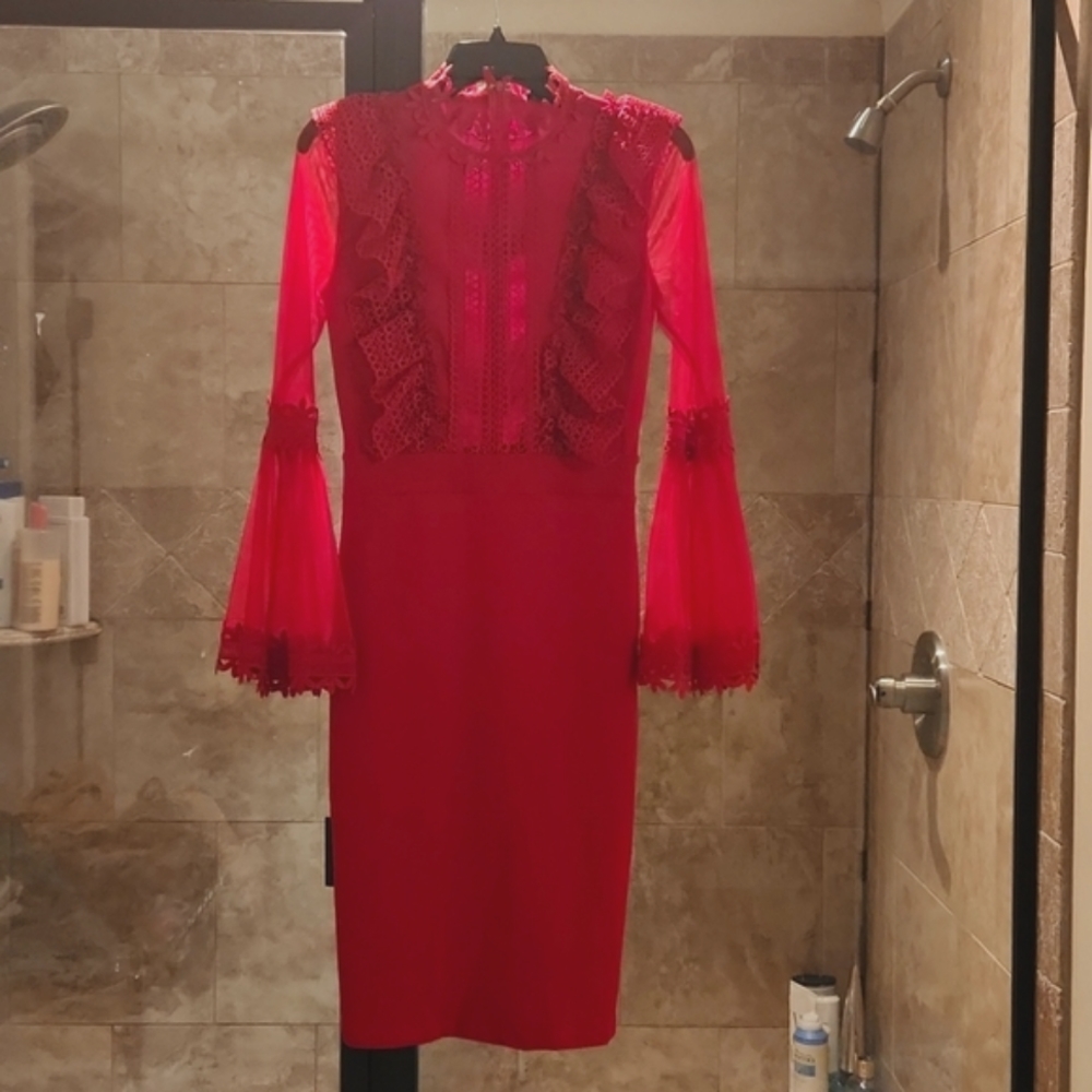 Unique Red Midi Dress